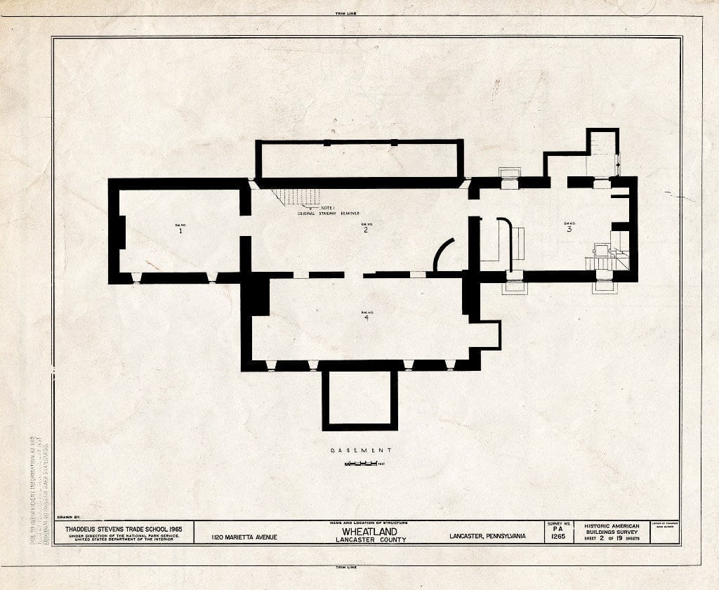 Blueprint HABS PA,36-LANC.V,7- (Sheet 2 of 19) - Wheatland, 1120 Marietta Avenue, Lancaster, Lancaster County, PA