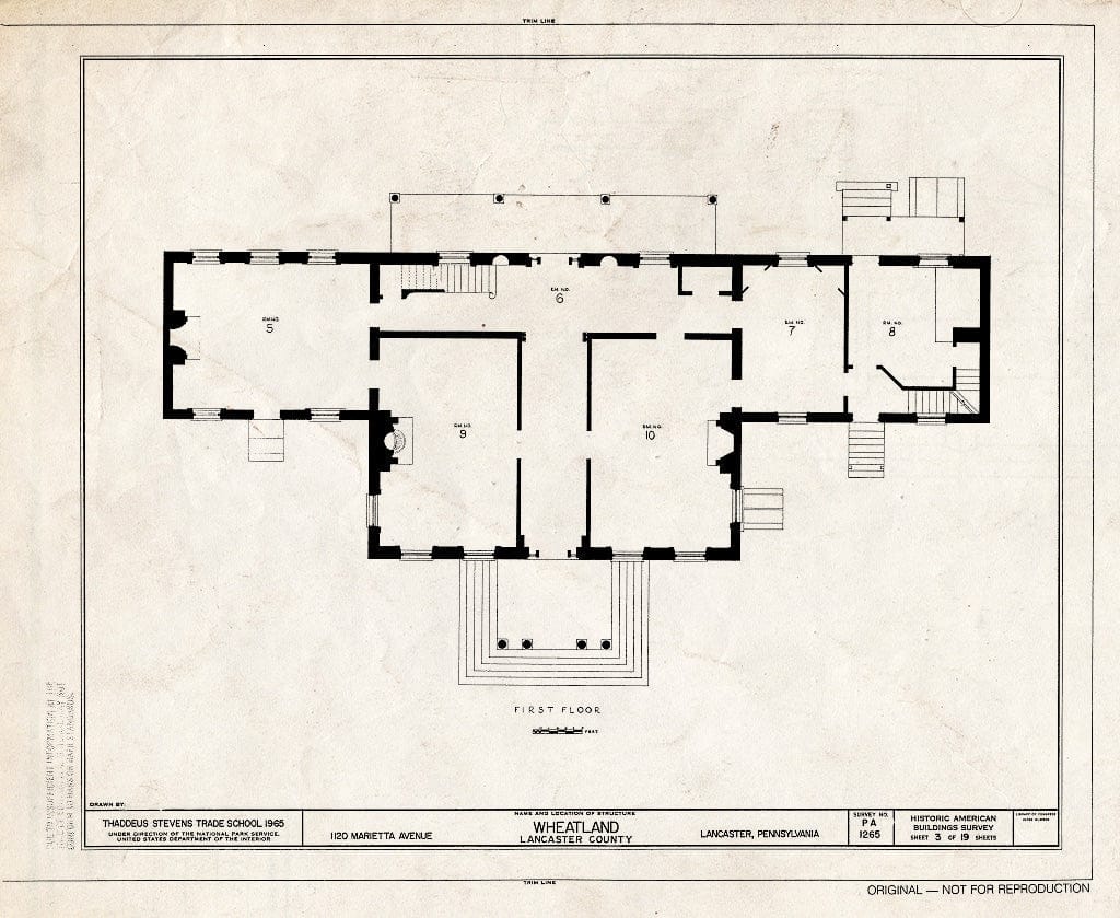 Blueprint HABS PA,36-LANC.V,7- (Sheet 3 of 19) - Wheatland, 1120 Marietta Avenue, Lancaster, Lancaster County, PA