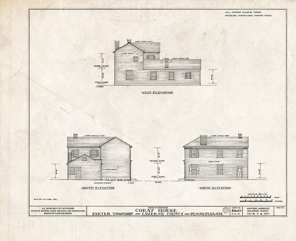 Blueprint HABS PA,40-EXT,1- (Sheet 4 of 6) - Elisha Atherton Coray House, Exeter, Luzerne County, PA