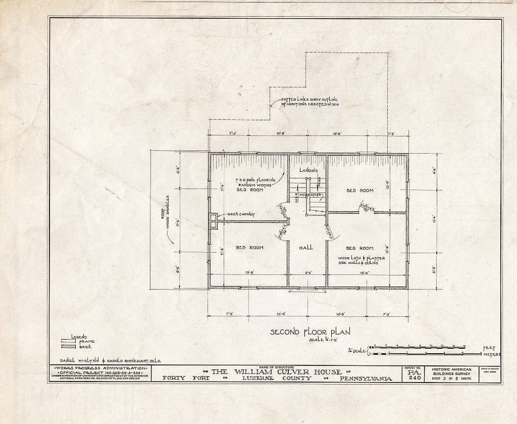 Blueprint HABS PA,40-FOFO,7- (Sheet 3 of 8) - William Culver House, 278 River Street, Forty Fort, Luzerne County, PA