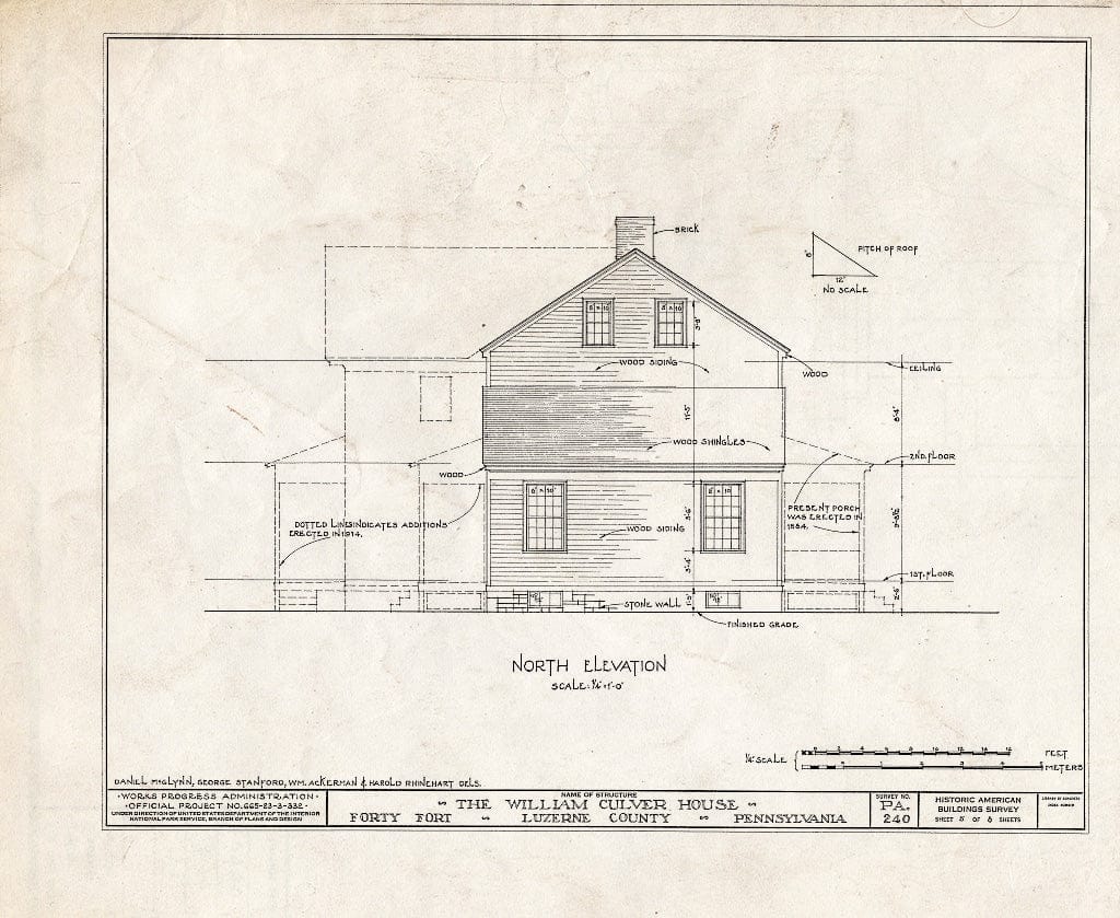Blueprint HABS PA,40-FOFO,7- (Sheet 5 of 8) - William Culver House, 278 River Street, Forty Fort, Luzerne County, PA