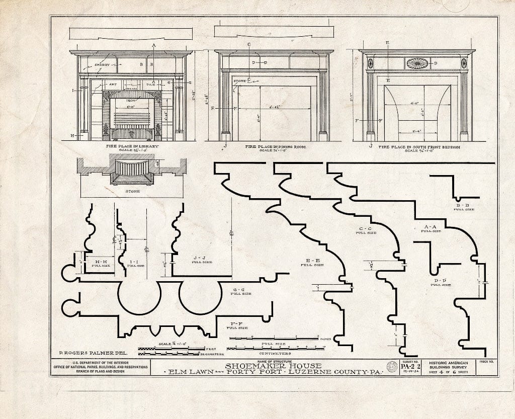 Blueprint HABS PA,40-FOFO,2- (Sheet 4 of 6) - Shoemaker House, 1577 Wyoming Avenue, Forty Fort, Luzerne County, PA