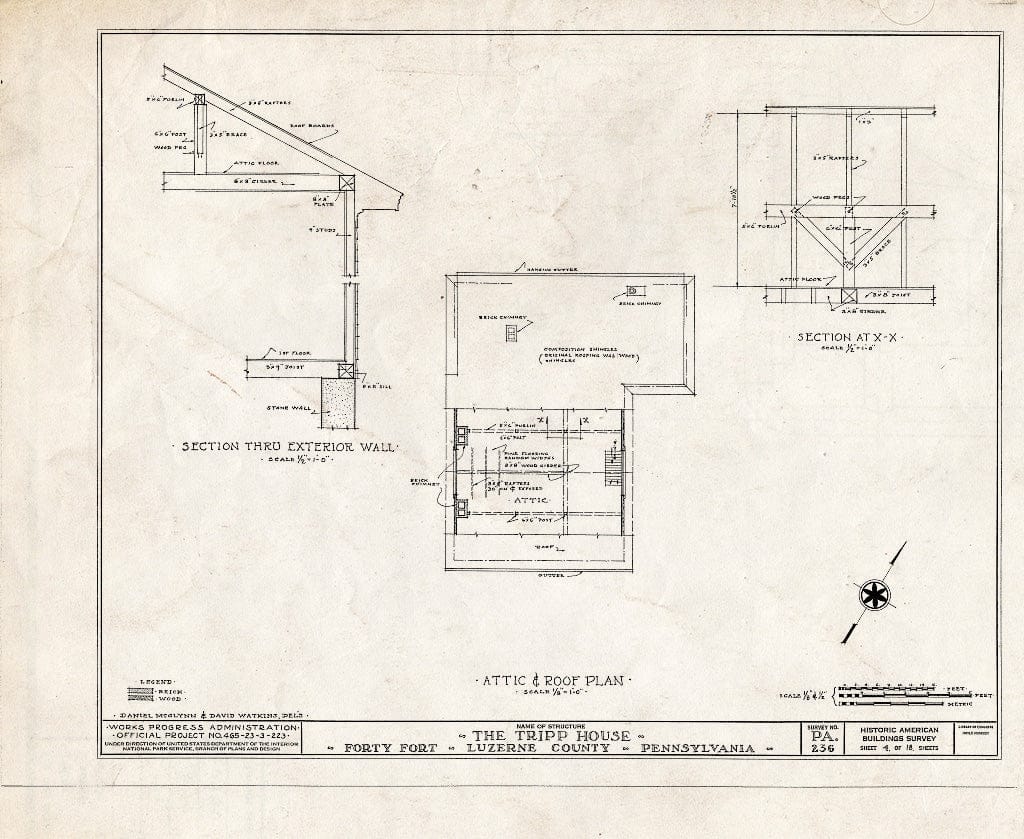 Blueprint HABS PA,40-FOFO,6- (Sheet 4 of 18) - The Tripp House, 1086 Wyoming Avenue, Forty Fort, Luzerne County, PA