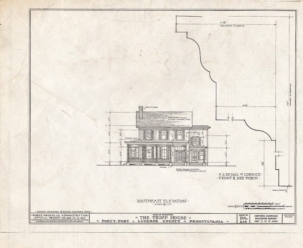Blueprint HABS PA,40-FOFO,6- (Sheet 5 of 18) - The Tripp House, 1086 Wyoming Avenue, Forty Fort, Luzerne County, PA