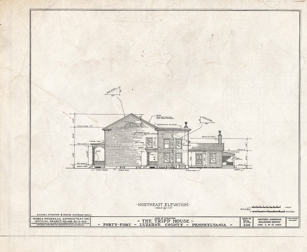 Blueprint HABS PA,40-FOFO,6- (Sheet 7 of 18) - The Tripp House, 1086 Wyoming Avenue, Forty Fort, Luzerne County, PA