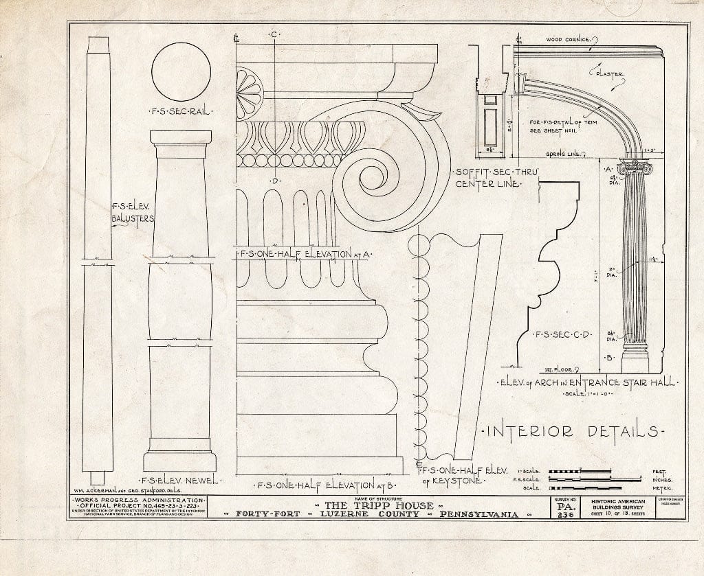 Blueprint HABS PA,40-FOFO,6- (Sheet 10 of 18) - The Tripp House, 1086 Wyoming Avenue, Forty Fort, Luzerne County, PA