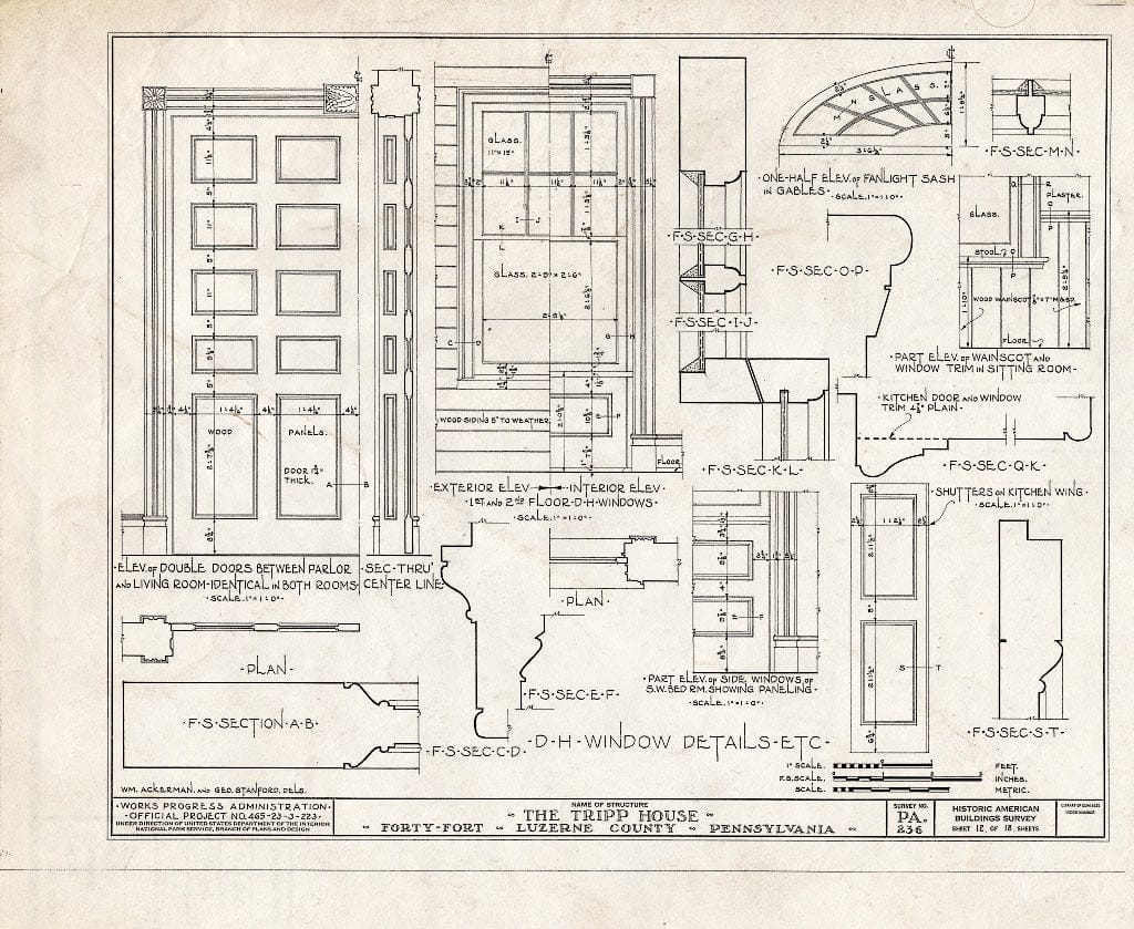 Blueprint HABS PA,40-FOFO,6- (Sheet 12 of 18) - The Tripp House, 1086 Wyoming Avenue, Forty Fort, Luzerne County, PA