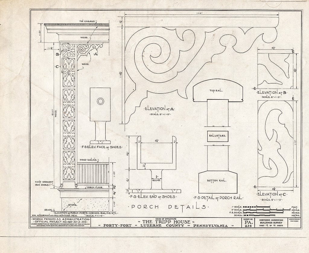 Blueprint HABS PA,40-FOFO,6- (Sheet 14 of 18) - The Tripp House, 1086 Wyoming Avenue, Forty Fort, Luzerne County, PA