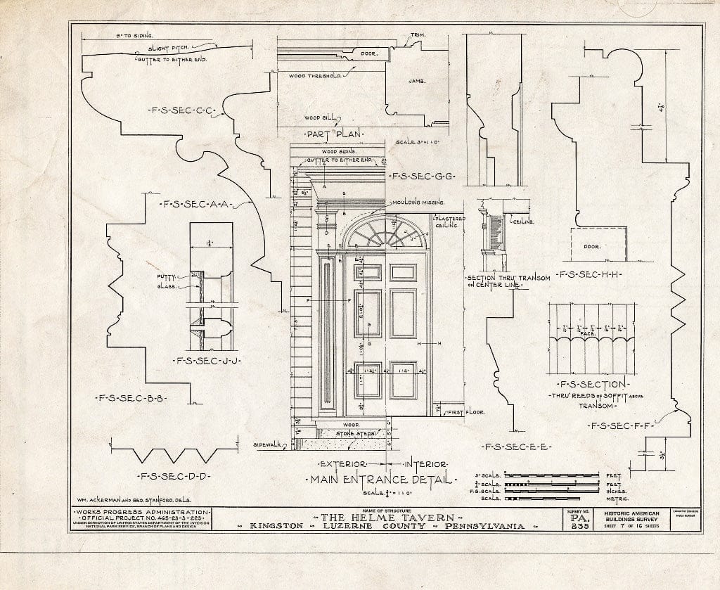 Blueprint HABS PA,40-King,1- (Sheet 7 of 16) - The Helme Tavern, 238 Wyoming Avenue, Kingston, Luzerne County, PA