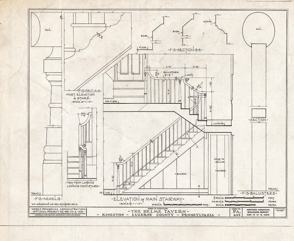 Blueprint HABS PA,40-King,1- (Sheet 10 of 16) - The Helme Tavern, 238 Wyoming Avenue, Kingston, Luzerne County, PA