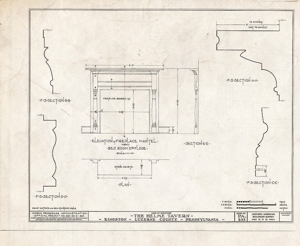 Blueprint HABS PA,40-King,1- (Sheet 12 of 16) - The Helme Tavern, 238 Wyoming Avenue, Kingston, Luzerne County, PA