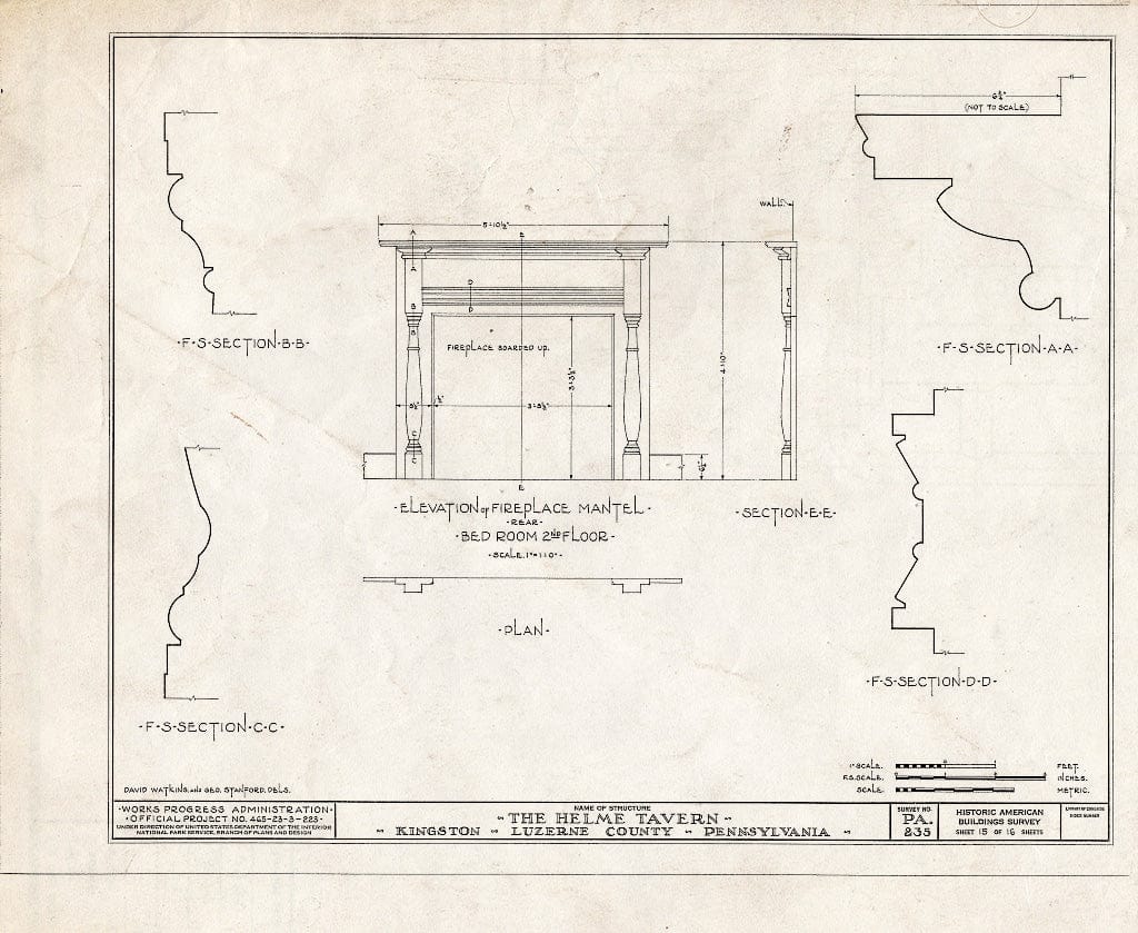 Blueprint HABS PA,40-King,1- (Sheet 15 of 16) - The Helme Tavern, 238 Wyoming Avenue, Kingston, Luzerne County, PA
