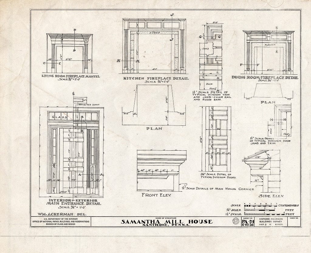 Blueprint HABS PA,40-NANT,1- (Sheet 3 of 6) - Samantha Mill House, 493 East Main Street, Nanticoke, Luzerne County, PA