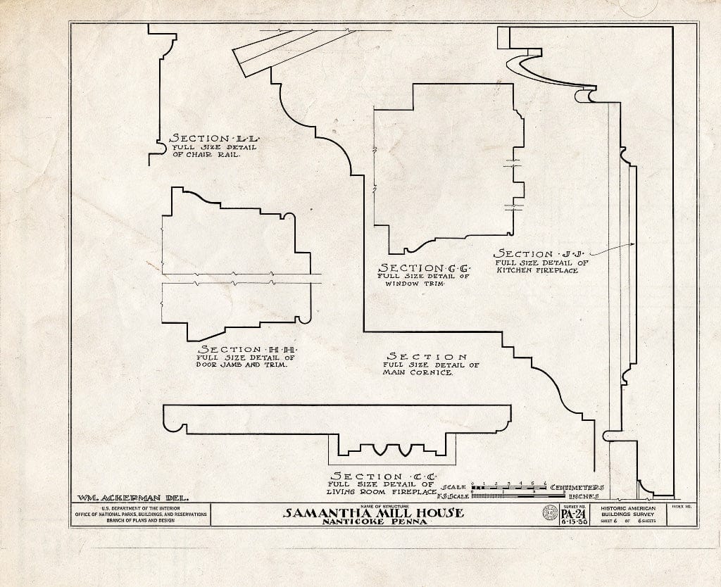 Blueprint HABS PA,40-NANT,1- (Sheet 6 of 6) - Samantha Mill House, 493 East Main Street, Nanticoke, Luzerne County, PA