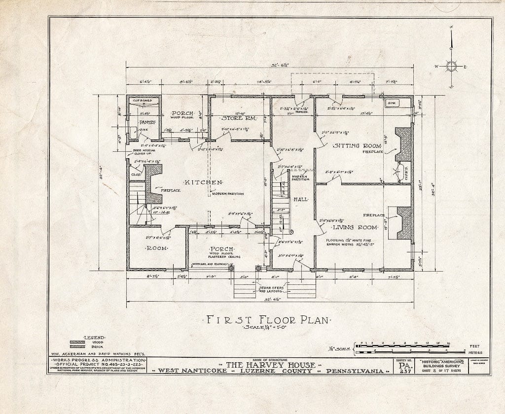 Blueprint HABS PA,40-NANTW,1- (Sheet 2 of 17) - Harvey House, 72-74 McDonald Street, Nanticoke, Luzerne County, PA
