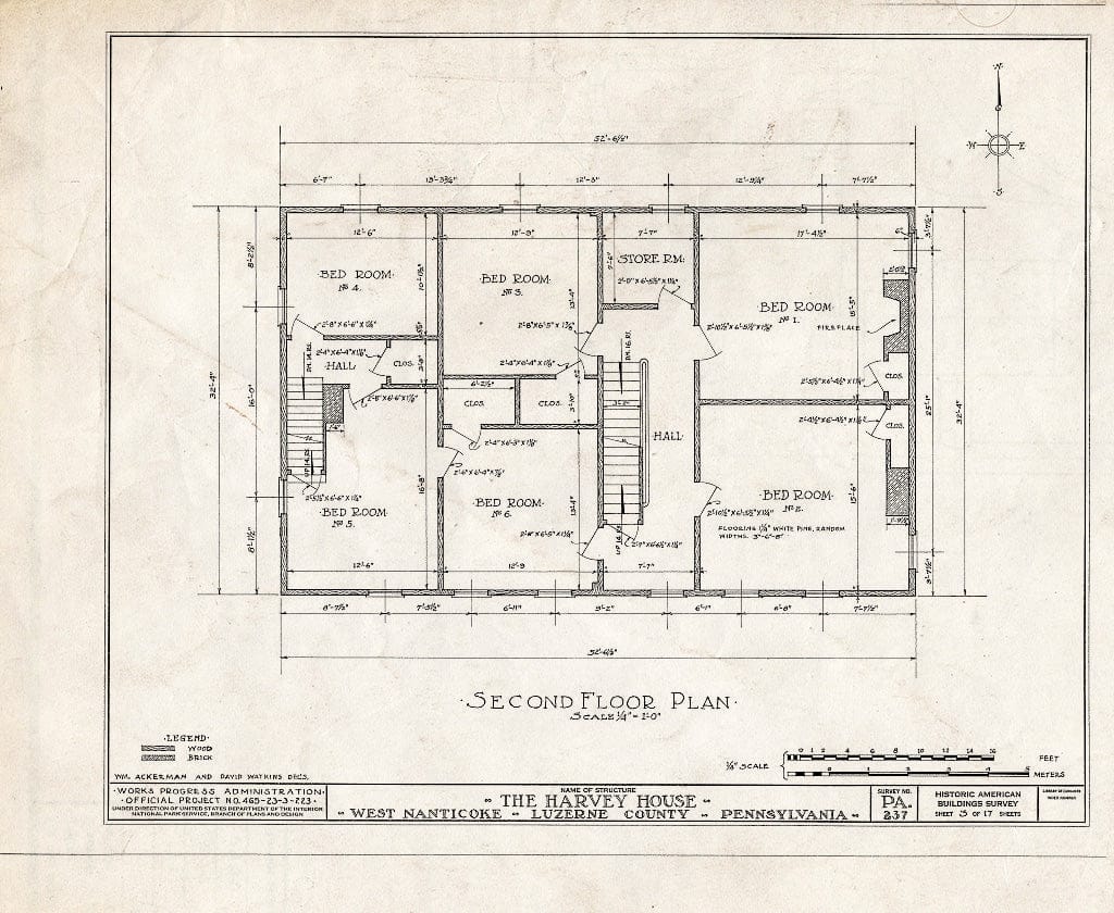 Blueprint HABS PA,40-NANTW,1- (Sheet 3 of 17) - Harvey House, 72-74 McDonald Street, Nanticoke, Luzerne County, PA