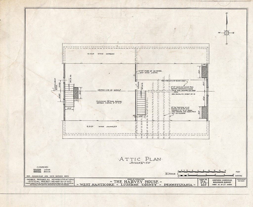 Blueprint HABS PA,40-NANTW,1- (Sheet 4 of 17) - Harvey House, 72-74 McDonald Street, Nanticoke, Luzerne County, PA