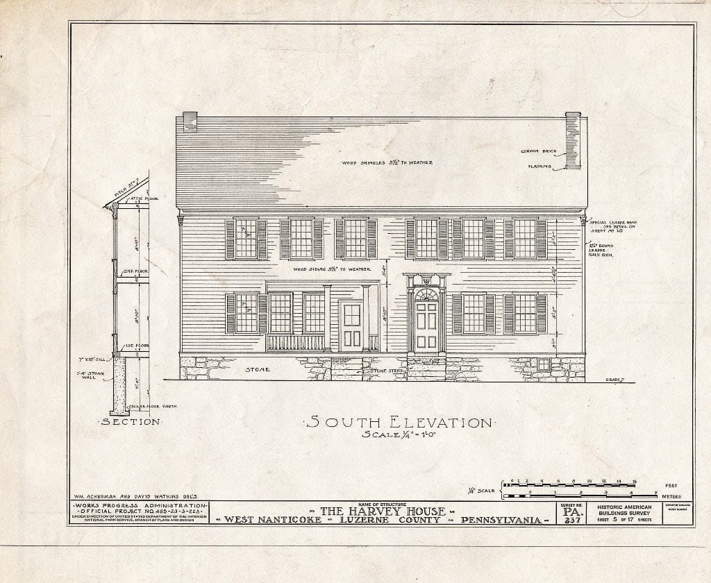 Blueprint HABS PA,40-NANTW,1- (Sheet 5 of 17) - Harvey House, 72-74 McDonald Street, Nanticoke, Luzerne County, PA