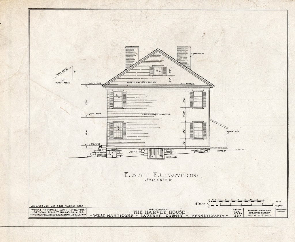 Blueprint HABS PA,40-NANTW,1- (Sheet 6 of 17) - Harvey House, 72-74 McDonald Street, Nanticoke, Luzerne County, PA