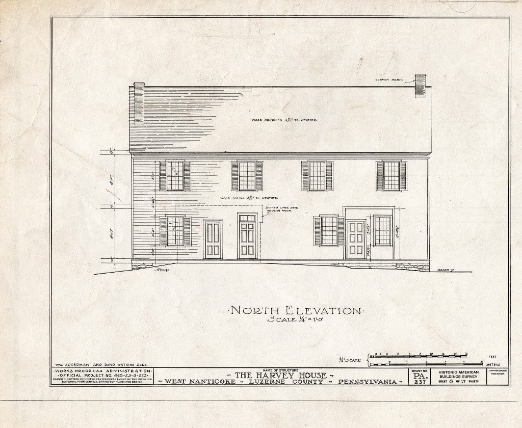 Blueprint HABS PA,40-NANTW,1- (Sheet 8 of 17) - Harvey House, 72-74 McDonald Street, Nanticoke, Luzerne County, PA