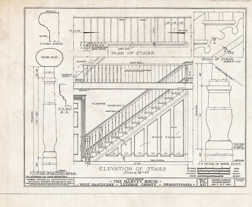 Blueprint HABS PA,40-NANTW,1- (Sheet 9 of 17) - Harvey House, 72-74 McDonald Street, Nanticoke, Luzerne County, PA