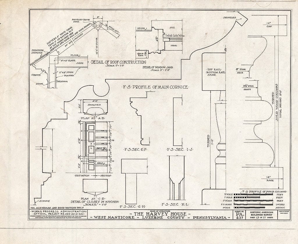 Blueprint HABS PA,40-NANTW,1- (Sheet 13 of 17) - Harvey House, 72-74 McDonald Street, Nanticoke, Luzerne County, PA