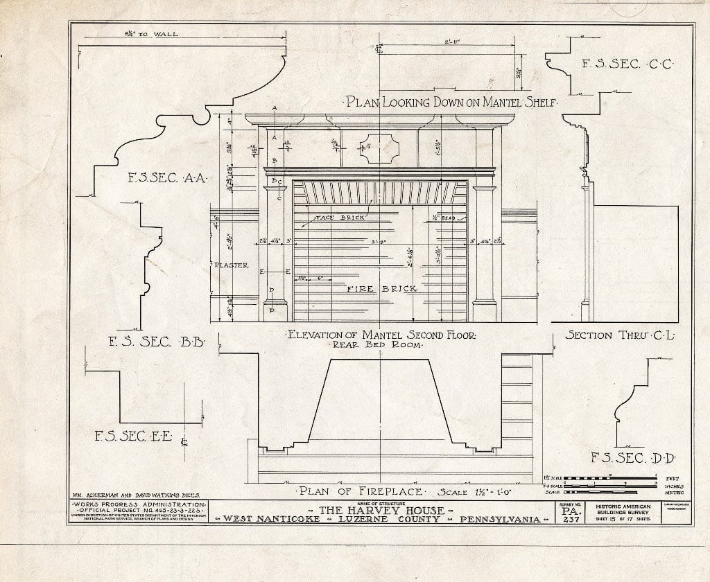 Blueprint HABS PA,40-NANTW,1- (Sheet 15 of 17) - Harvey House, 72-74 McDonald Street, Nanticoke, Luzerne County, PA
