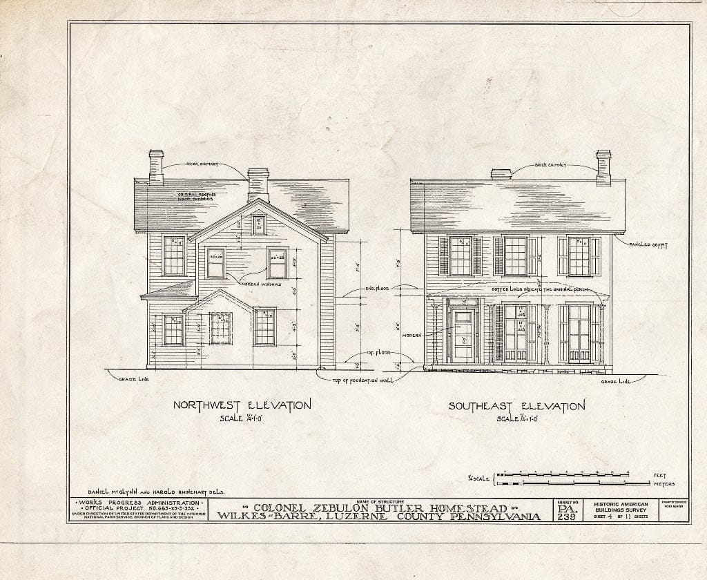Blueprint HABS PA,40-WILB,2- (Sheet 4 of 11) - Colonel Zebulon Butler Homestead, 313 South River Street, Wilkes-Barre, Luzerne County, PA