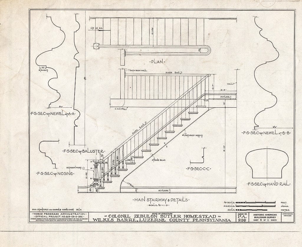 Blueprint HABS PA,40-WILB,2- (Sheet 8 of 11) - Colonel Zebulon Butler Homestead, 313 South River Street, Wilkes-Barre, Luzerne County, PA