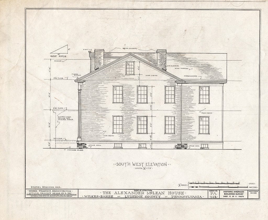 Blueprint HABS PA,40-WILB,4- (Sheet 4 of 11) - Alexander McLean House, 156 Carey Avenue, Wilkes-Barre, Luzerne County, PA