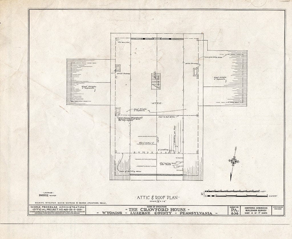 Blueprint HABS PA,40-WYOM,4- (Sheet 4 of 17) - Crawford House, 482 Wyoming Avenue, Wyoming, Luzerne County, PA