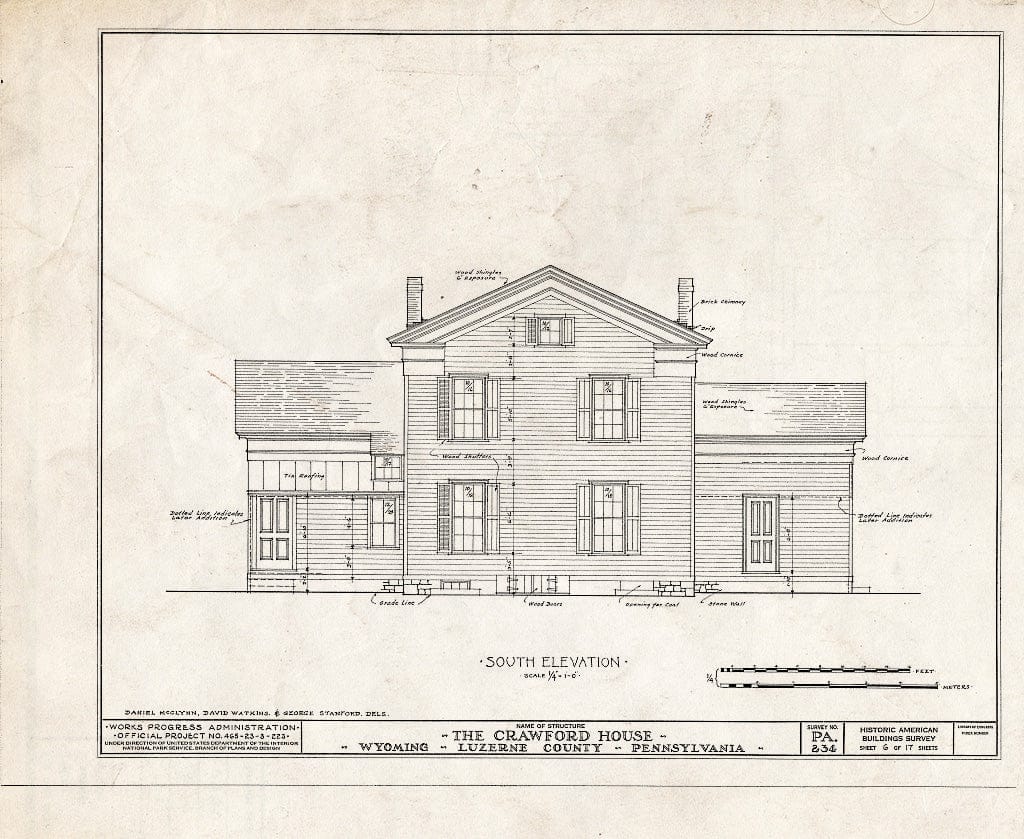 Blueprint HABS PA,40-WYOM,4- (Sheet 6 of 17) - Crawford House, 482 Wyoming Avenue, Wyoming, Luzerne County, PA