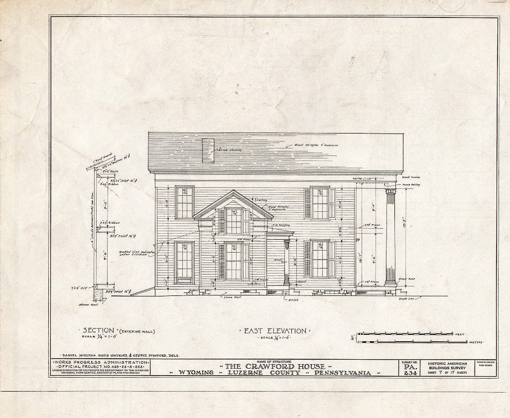 Blueprint HABS PA,40-WYOM,4- (Sheet 7 of 17) - Crawford House, 482 Wyoming Avenue, Wyoming, Luzerne County, PA