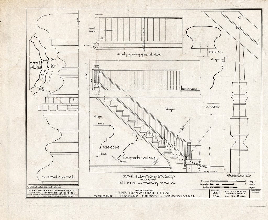 Blueprint HABS PA,40-WYOM,4- (Sheet 10 of 17) - Crawford House, 482 Wyoming Avenue, Wyoming, Luzerne County, PA