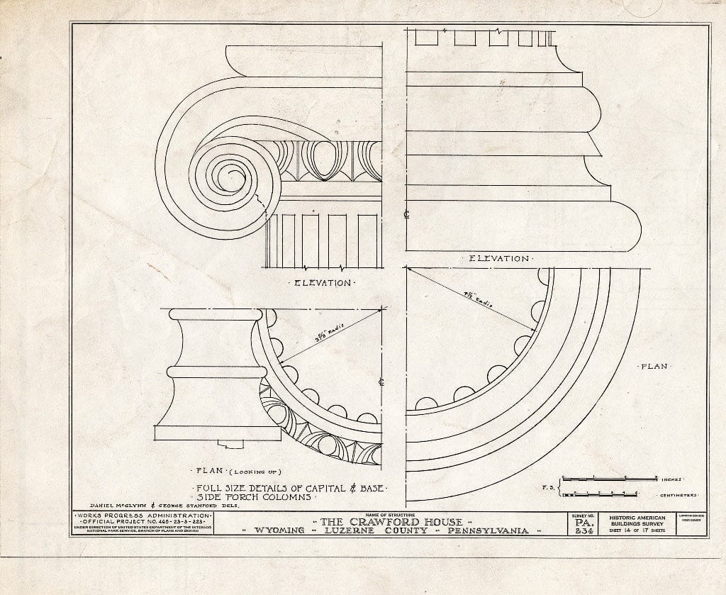 Blueprint HABS PA,40-WYOM,4- (Sheet 14 of 17) - Crawford House, 482 Wyoming Avenue, Wyoming, Luzerne County, PA