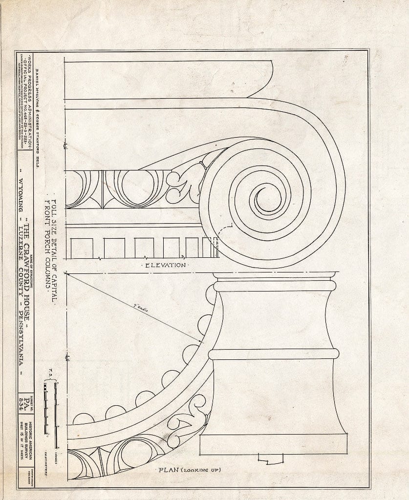Blueprint HABS PA,40-WYOM,4- (Sheet 15 of 17) - Crawford House, 482 Wyoming Avenue, Wyoming, Luzerne County, PA