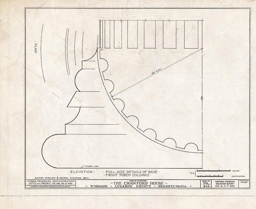 Blueprint HABS PA,40-WYOM,4- (Sheet 16 of 17) - Crawford House, 482 Wyoming Avenue, Wyoming, Luzerne County, PA