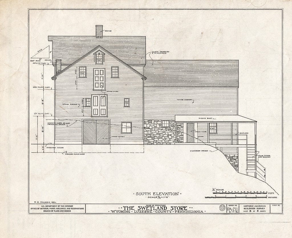 Blueprint HABS PA,40-WYOM,3- (Sheet 5 of 9) - Swetland Store, 828 Wyoming Avenue, Wyoming, Luzerne County, PA