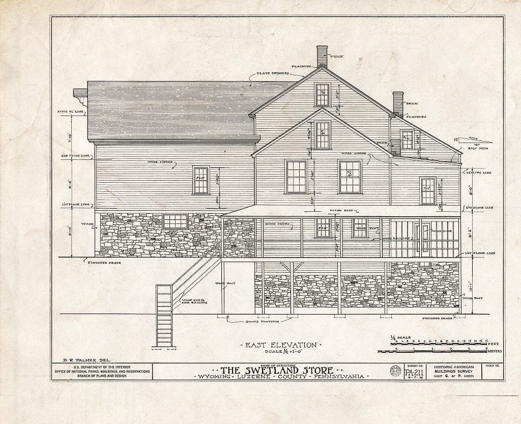 Blueprint HABS PA,40-WYOM,3- (Sheet 6 of 9) - Swetland Store, 828 Wyoming Avenue, Wyoming, Luzerne County, PA
