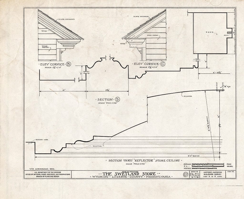 Blueprint HABS PA,40-WYOM,3- (Sheet 9 of 9) - Swetland Store, 828 Wyoming Avenue, Wyoming, Luzerne County, PA
