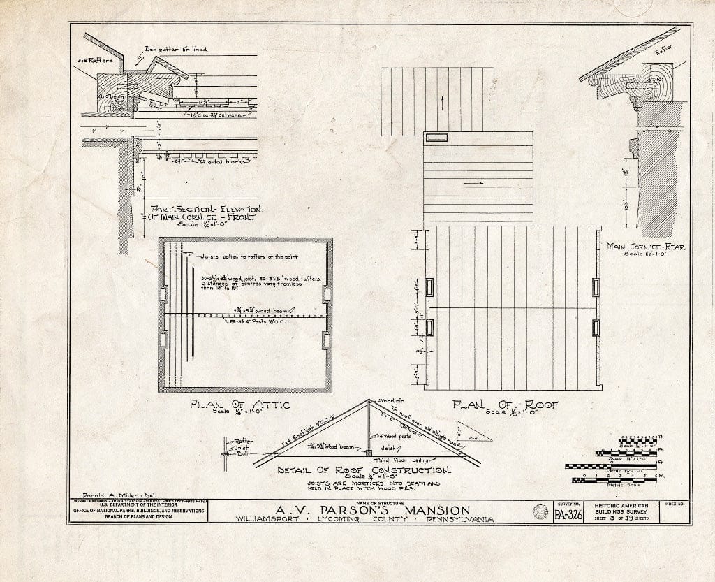 Blueprint HABS PA,41-WILPO,1- (Sheet 3 of 19) - Judge A. V. Parson Mansion, 5 East Fourth Street, Williamsport, Lycoming County, PA