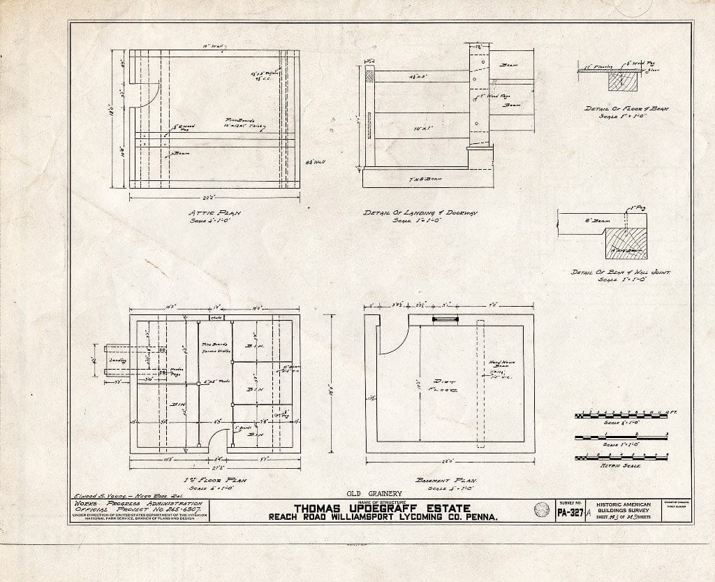 Blueprint HABS PA,41-WILPO,2A- (Sheet 3 of 3) - Thomas Updegraff Log Granary, Reach Road, Williamsport, Lycoming County, PA
