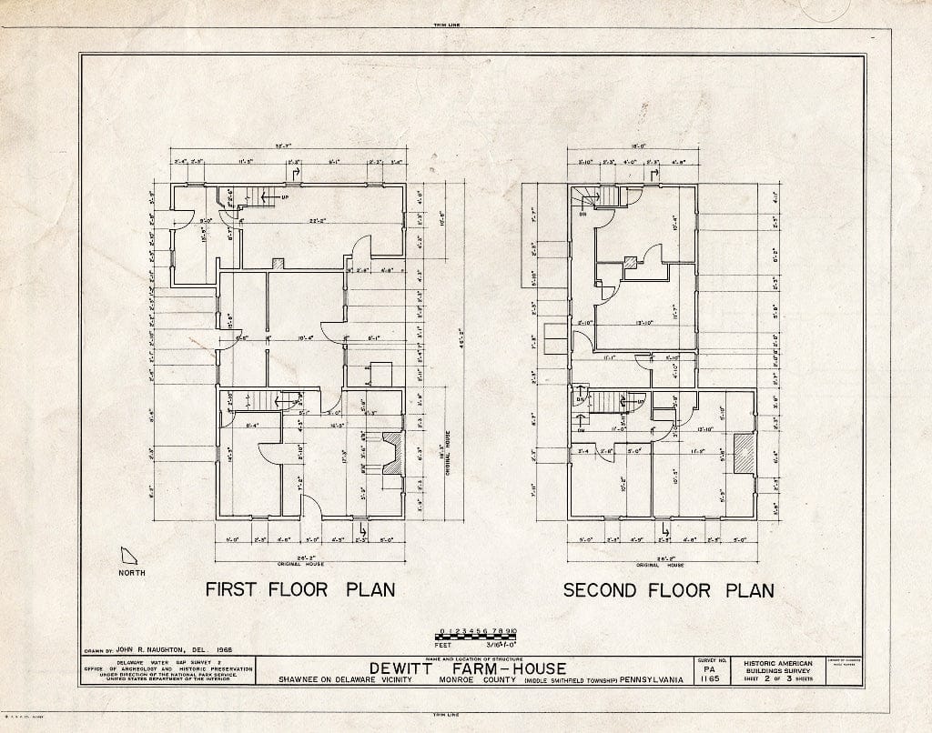 Blueprint HABS PA,45-SHAWD.V,1- (Sheet 2 of 3) - Dewitt Farm, River Road, South of U.S. Route 209, Shawnee on Delaware, Monroe County, PA