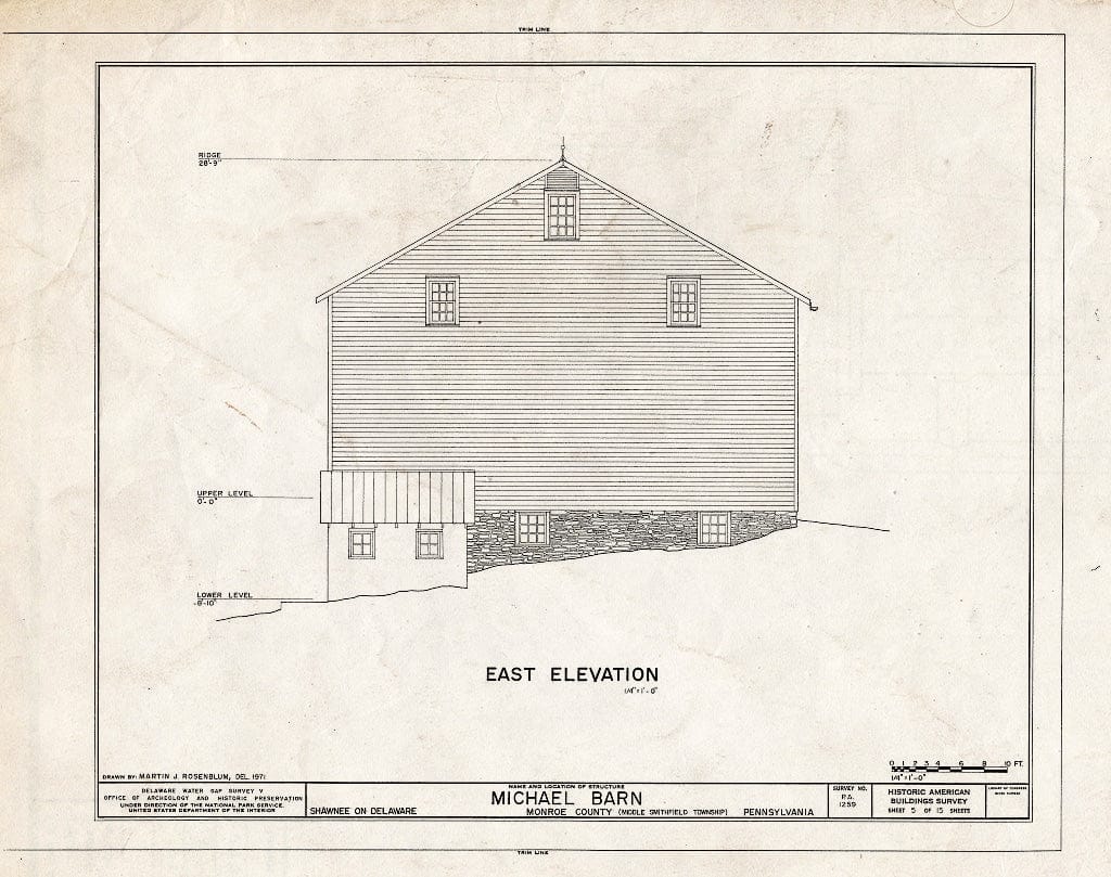 Blueprint HABS PA,45-SHAWD.V,2A- (Sheet 5 of 15) - Michael Barn, River Road (Middle Smithfield Township), Shawnee on Delaware, Monroe County, PA