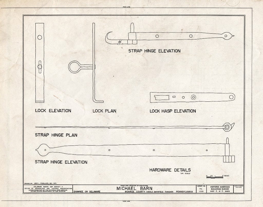 Blueprint HABS PA,45-SHAWD.V,2A- (Sheet 15 of 15) - Michael Barn, River Road (Middle Smithfield Township), Shawnee on Delaware, Monroe County, PA