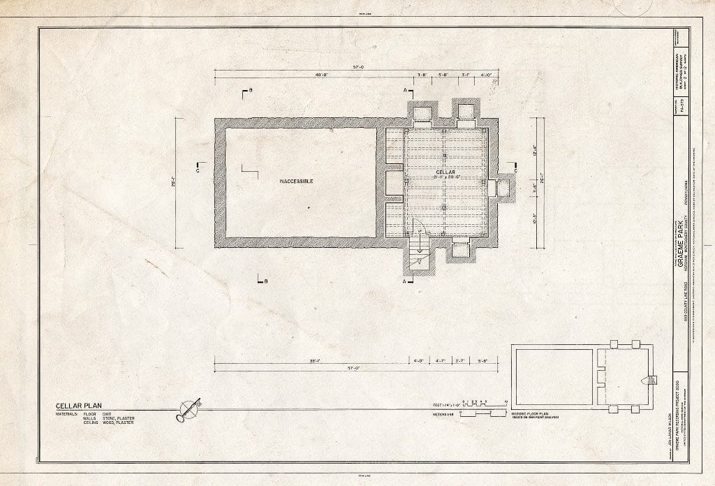 Blueprint HABS PA,46-HORM,1- (Sheet 2 of 12) - Graeme Park, 859 County Line Road, Horsham, Montgomery County, PA