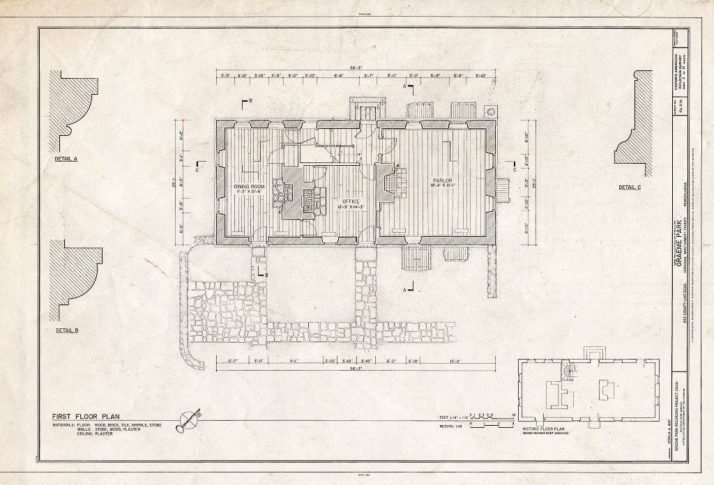 Blueprint HABS PA,46-HORM,1- (Sheet 3 of 12) - Graeme Park, 859 County Line Road, Horsham, Montgomery County, PA