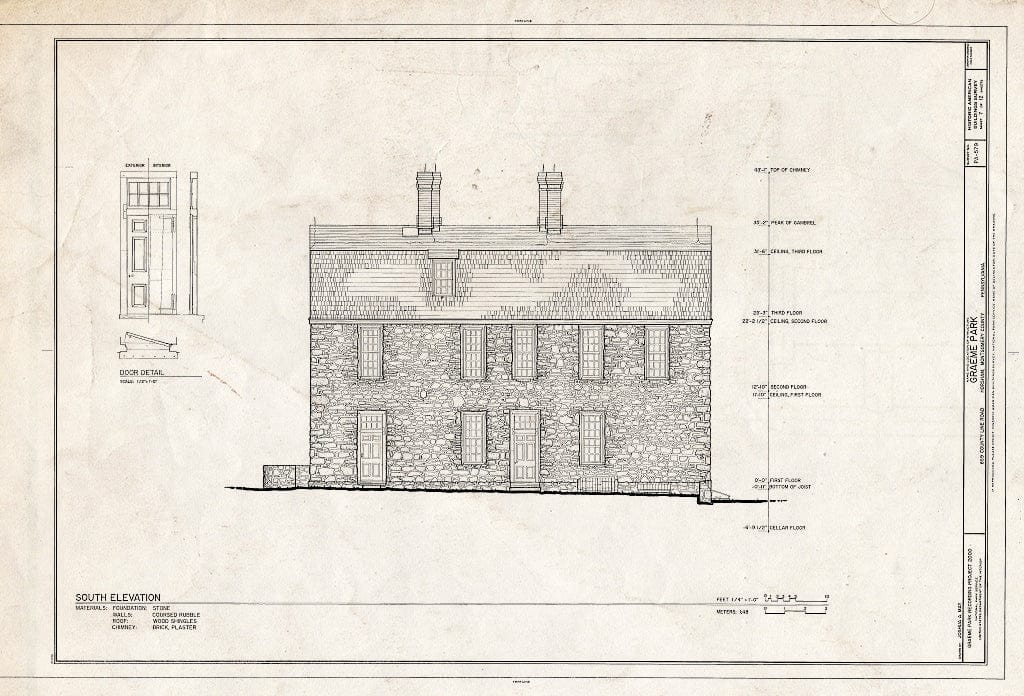 Blueprint HABS PA,46-HORM,1- (Sheet 7 of 12) - Graeme Park, 859 County Line Road, Horsham, Montgomery County, PA