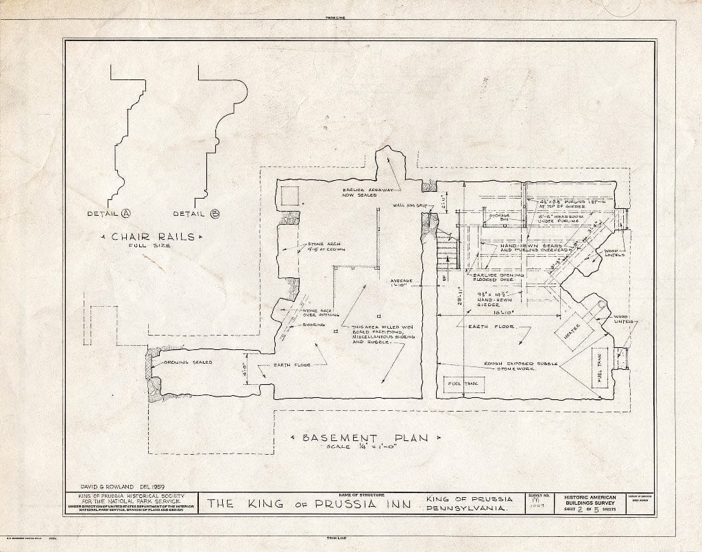 Blueprint HABS PA,46-King,1- (Sheet 2 of 5) - King of Prussia Inn, U.S. Route 202 (Upper Merion Township), King of Prussia, Montgomery County, PA