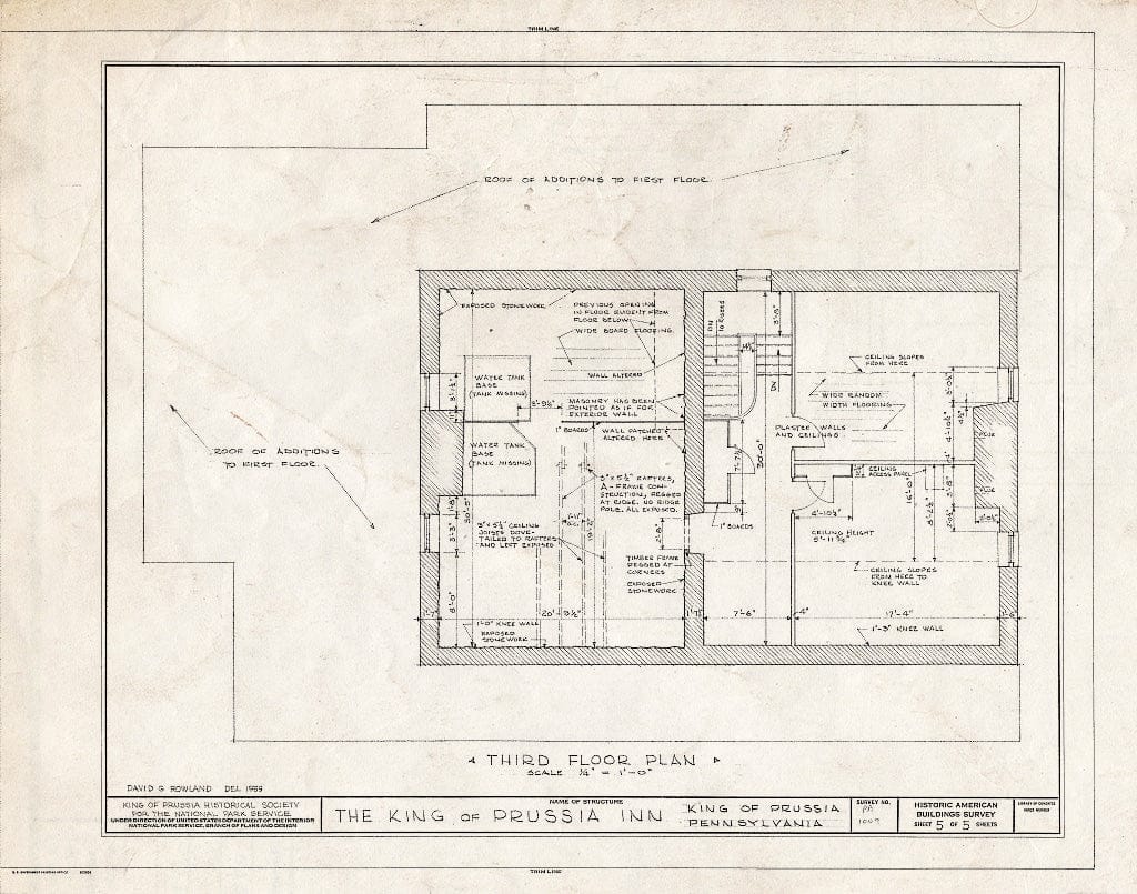 Blueprint HABS PA,46-King,1- (Sheet 5 of 5) - King of Prussia Inn, U.S. Route 202 (Upper Merion Township), King of Prussia, Montgomery County, PA